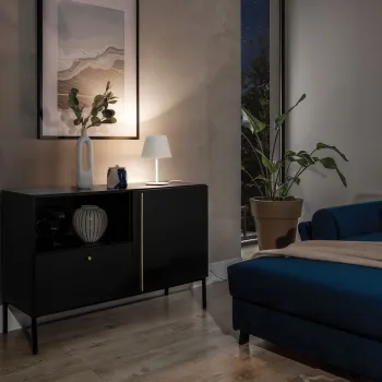 Lampa de masa ELTAP, Vespillo, 20x33 cm, 1xE27, 15W, otel/PVC, alb imagine