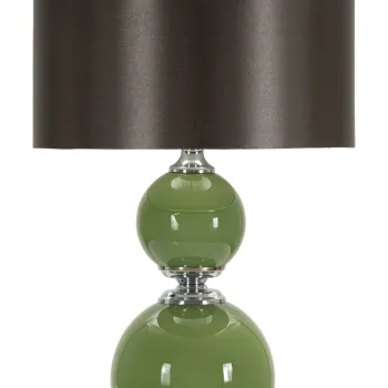 Lampa de masa Eva, Mauro Ferretti, 1 x E27, 40W, 38x65 cm, sticla/fier/catifea, verde/gri imagine