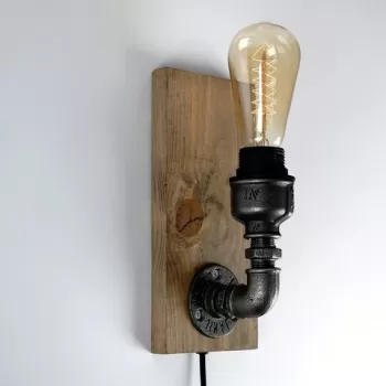 Lampa de masa, Evila Originals, 791EVL1550, Lemn, Negru/Argintiu imagine