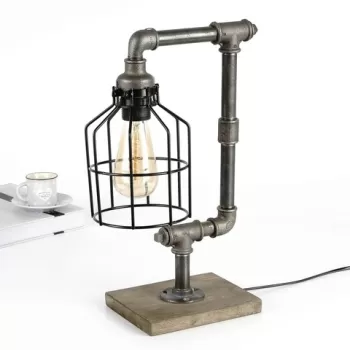 Lampa de masa, Evila Originals, 791EVL1588, Fier, Negru/Argintiu imagine