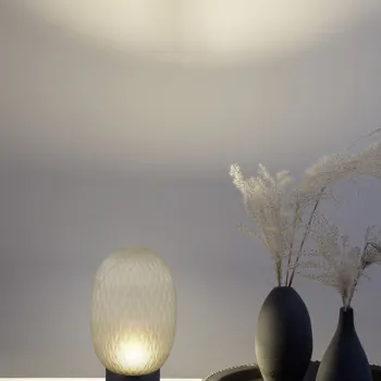 Lampa de masa Facette, TRIO, 11.8x20.5 cm, 1.5W, 1x SMD, sticla, negru/verde imagine