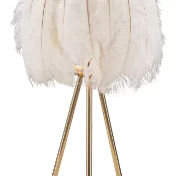 Lampa de masa Feather, Mauro Ferretti, O40 x 60 cm, 1 x E27, 40W, fier/plastic, auriu/alb imagine