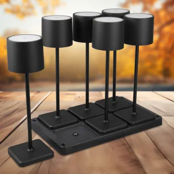 Lampa de masa Fernandez, RL, 42.6x26x2.7 cm, 1.5W, 6x SMD, plastic, negru mat imagine