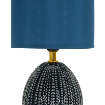 Lampa de masa Flavi, Mauro Ferretti, 1 x E14, 40W, 15x30.5 cm, ceramica/fier/textil, albastru imagine