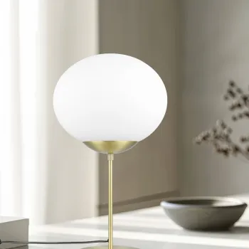 Lampa de masa Fomento, TRIO, 30x52 cm, 15W, 1x E27, metal, bronz mat/alb imagine