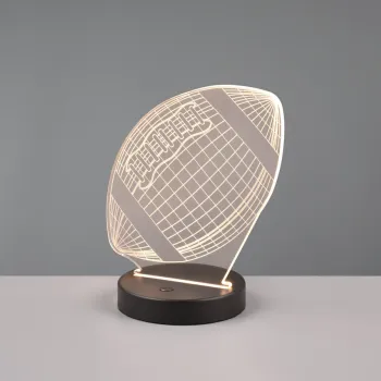 Lampa de masa Football, RL, 17x12x21.5 cm, 3.2W, 1x SMD, metal, negru mat imagine