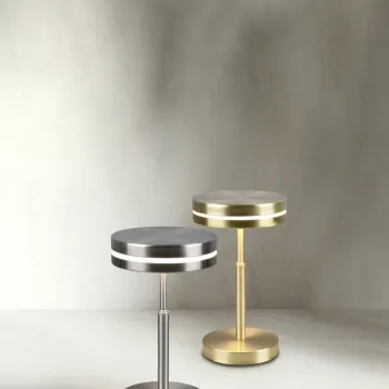 Lampa de masa Franklin, TRIO, 14x25 cm, 6W, 1x SMD, metal, argintiu mat imagine