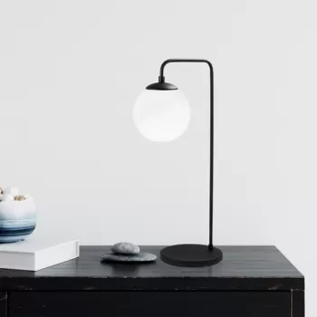 Lampa de masa, Fulgor, 942FLG1344, Metal, Alb/Negru imagine