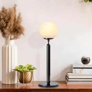 Lampa de masa, Fulgor, 942FLG1811, Metal, Negru / Crem imagine