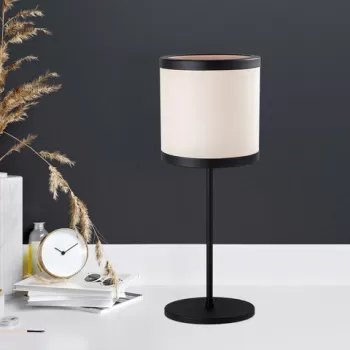 Lampa de masa, Fulgor, 942FLG1818, Metal, Alb/Negru imagine