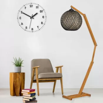 Lampa de masa, FullHouse, 390FLH1769, Lemn de pin, Ecru / Maro / Negru imagine