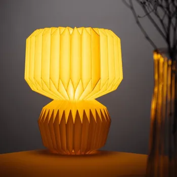 Lampa de masa Galla, Homla, 27x38 cm, hartie, ecru imagine