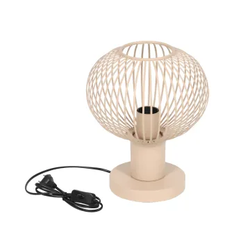 Lampa de masa Gila, TRIO, 23x28 cm, 10W, 1x E27, metal, bej/negru imagine