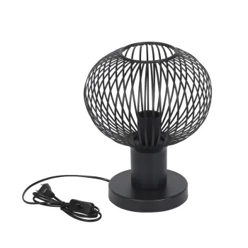 Lampa de masa Gila, TRIO, 23x28 cm, 10W, 1x E27, metal, negru mat imagine