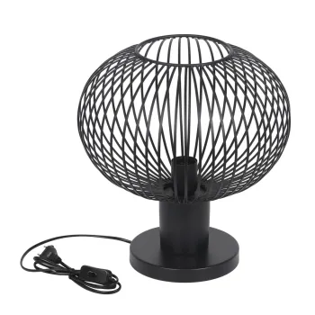 Lampa de masa Gila, TRIO, 33x37 cm, 10W, 1x E27, metal, negru mat imagine
