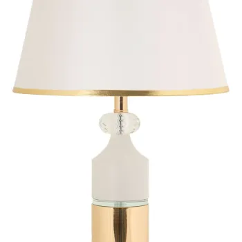 Lampa de masa Gipsy, Mauro Ferretti, 1 x E27, 40W, 30x30x52 cm, fier, auriu/alb imagine