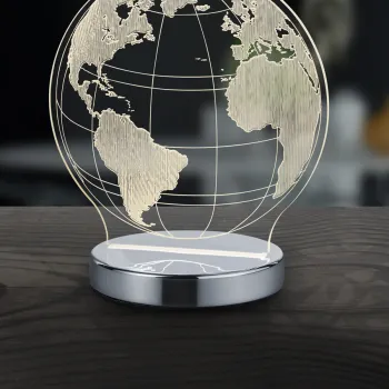 Lampa de masa Globe, RL, 17.5x12x20 cm, 7W, 1x SMD, metal, argintiu imagine