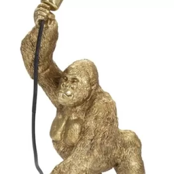 Lampa de masa, Gorilla, Mauro Ferretti, 1 x E14, 25W, 22.5 x 16 x 40 cm, polirasina, auriu imagine