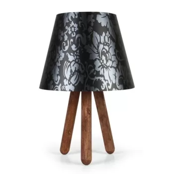 Lampa de masa, Insignio, 780SGN1662, 70% lemn de fag/30% tesatura PVC, Nuc negru imagine