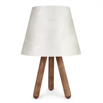 Lampa de masa, Insignio, 780SGN1663, 70% lemn de fag/30% tesatura PVC, Alb/Maro imagine