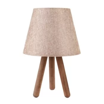 Lampa de masa, Insignio, 780SGN1664, 70% lemn de fag/30% tesatura PVC, Bej / Nuc imagine
