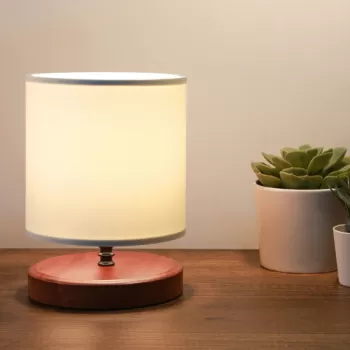 Lampa de masa, Insignio, 780SGN1964, Textil, Roz pudra imagine