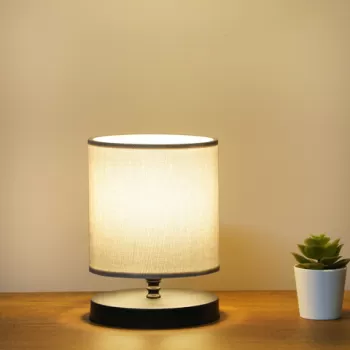 Lampa de masa, Insignio, 780SGN1983, Textil, Roz pudra imagine