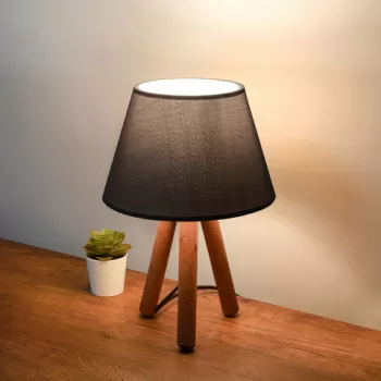 Lampa de masa, Insignio, 780SGN2568, Lemn, Negru imagine