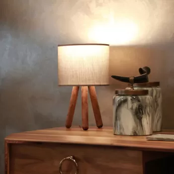 Lampa de masa, Insignio, 780SGN2574, Lemn, Gri inchis imagine