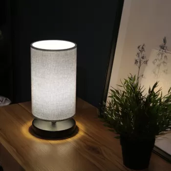 Lampa de masa, Insignio, 780SGN2578, Lemn, Gri imagine