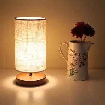 Lampa de masa, Insignio, 780SGN2581, Lemn, Crem imagine