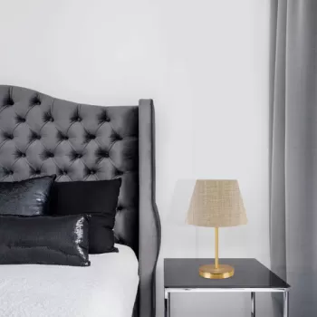 Lampa de masa, Insignio, 780SGN4504, PVC, Bej / Auriu imagine