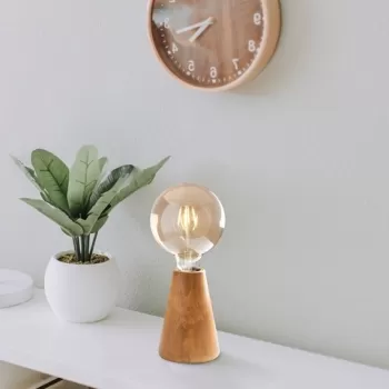 Lampa de masa, Kavuk - NT - 129, Sheen, 10 x 10 x 15 cm, 1 x E27, 40W, natural imagine