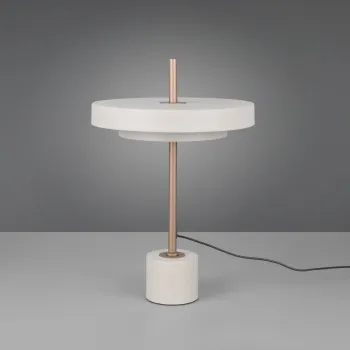 Lampa de masa Keaton, TRIO, 30x45.5 cm, 12W, 1x SMD, metal, gri/auriu imagine