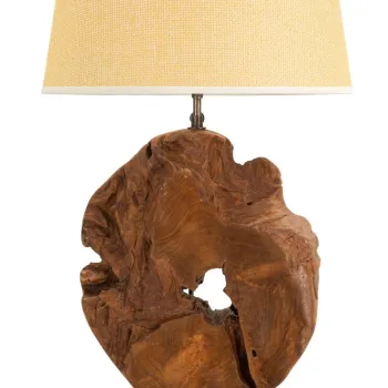 Lampa de masa Kepala, Mauro Ferretti, 1 x E27, 40W, 35x69 cm, tec reciclat, lucrat manual, model unicat, maro imagine