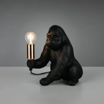 Lampa de masa Kong, RL, 22x15x23 cm, 10W, 1x E14, polirasina, negru imagine