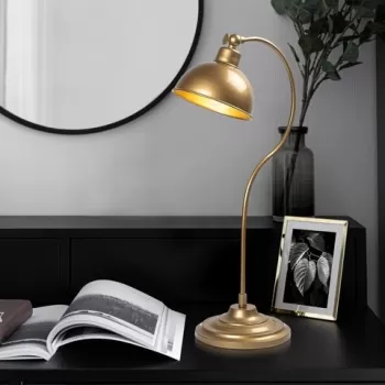 Lampa de masa, Konika - 12261, Fulgor, 19 x 29 x 58 cm, 1 x E27, 40W, auriu imagine