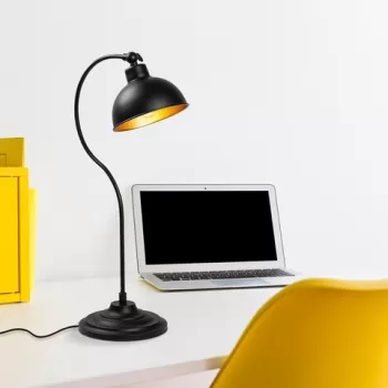 Lampa de masa, Konika - 12262, Fulgor, 19 x 29 x 58 cm, 1 x E27, 40W, negru imagine