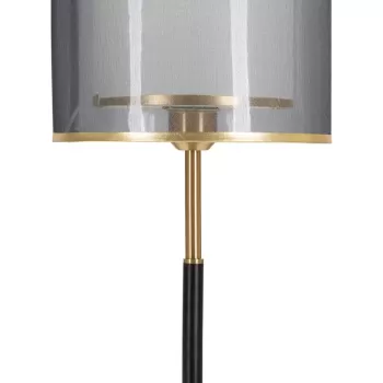 Lampa de masa Levels, Mauro Ferretti, O25 x 48 cm, 1 x E27, 40W, fier/textil, negru/auriu imagine