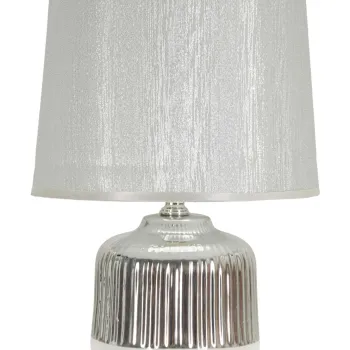 Lampa de masa Lucina, Mauro Ferretti, 1 x E14, 40W, 20x29 cm, ceramica/fier, alb/argintiu imagine