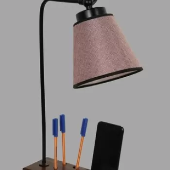 Lampa de masa, Luin, 534LUN3817, Lemn, Lila imagine