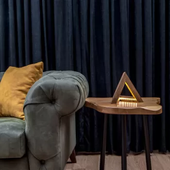 Lampa de masa, Lustro, 812LST1402, Lemn de molid, Maro imagine