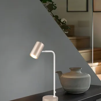 Lampa de masa Marley, TRIO, 12x25x45 cm, 5W, 1x GU10, metal, alb/bronz imagine
