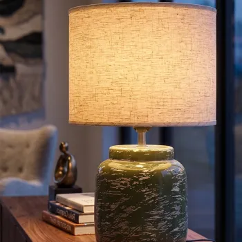 Lampa de masa, Mauro Ferretti, Contemporary Style, 27x47.5 cm, ceramica/fier, verde imagine