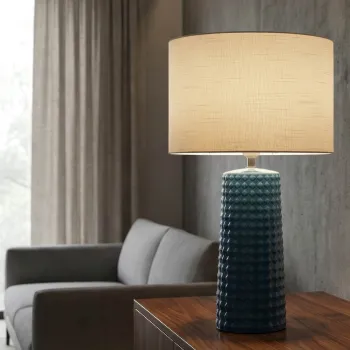 Lampa de masa, Mauro Ferretti, Gliss, 1 x E27, 40W, 30x52 cm, ceramica, albastru/alb imagine