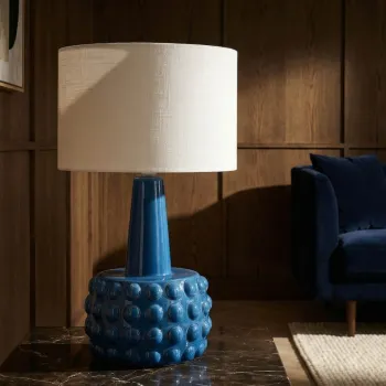 Lampa de masa, Mauro Ferretti, Gress, 1 x E27, 40W, 30x51.5 cm, ceramica, albastru/alb imagine