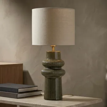 Lampa de masa, Mauro Ferretti, Harmony, 1 x E27, 40W, 30x64.5 cm, ceramica, verde imagine