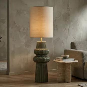 Lampa de masa, Mauro Ferretti, Harmony, 1 x E27, 40W, 35x112 cm, ceramica, verde imagine