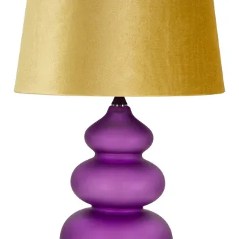 Lampa de masa Milva, Mauro Ferretti, 1 x E27, 40W, 40x70 cm, sticla/fier/catifea, mov/galben imagine