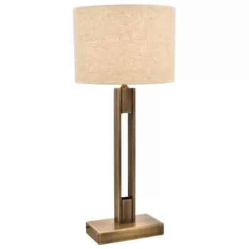 Lampa de masa, ML-9108-1E, Aurora, 30 x 60 cm, 1 x E27, 60W, crem/aramiu antic imagine